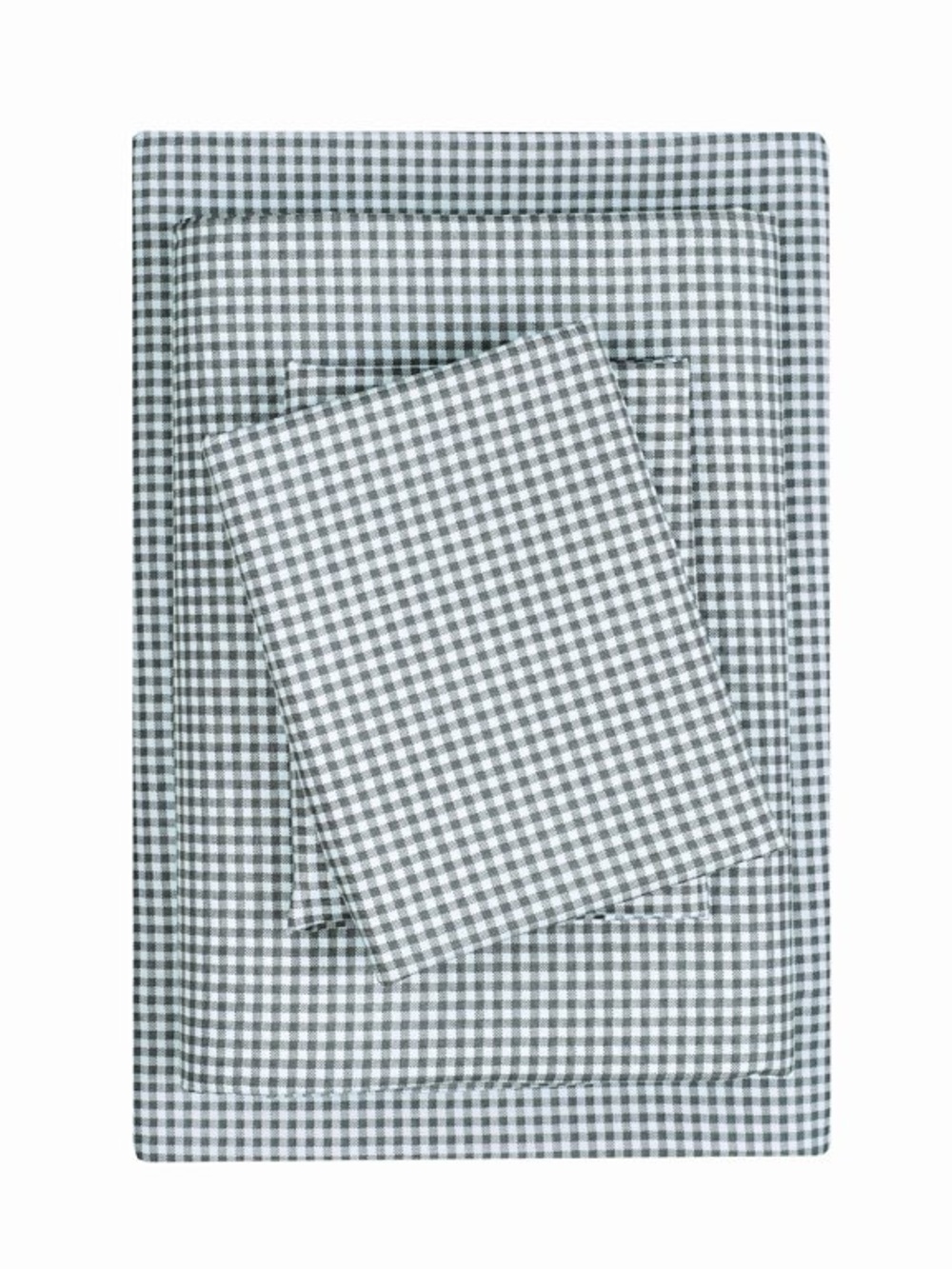 Mainstays Gray and White Gingham Sheet Set